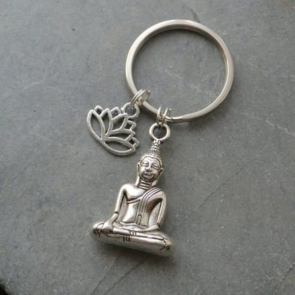 2019 Nouveau Bouddha Porte Cl S Lotus Fleur Keyringsilver Couleur Spiritualiste Porte Cl S Cadeau Pour 1