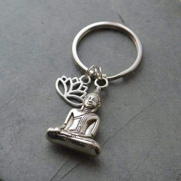 2019 Nouveau Bouddha Porte Cl S Lotus Fleur Keyringsilver Couleur Spiritualiste Porte Cl S Cadeau Pour 2