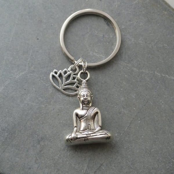 2019 Nouveau Bouddha Porte Cl S Lotus Fleur Keyringsilver Couleur Spiritualiste Porte Cl S Cadeau Pour