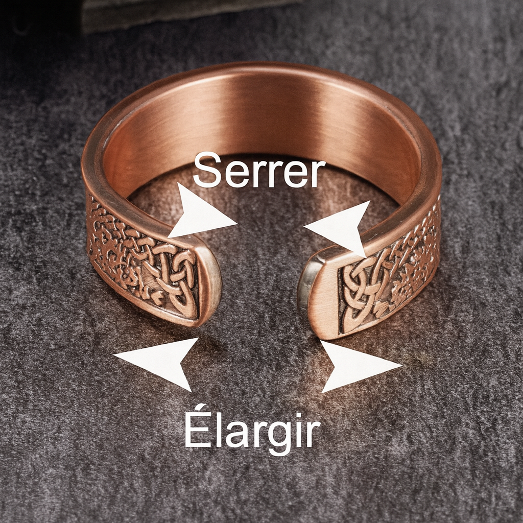 Bague Tibétaine Cuivre – Arbre de Vie & Énergie Magnétique