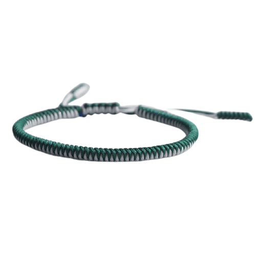 bracelet de la chance tresse bicolore vert blanc