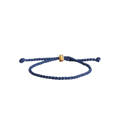 bracelet tibétain nœud macramé bleu