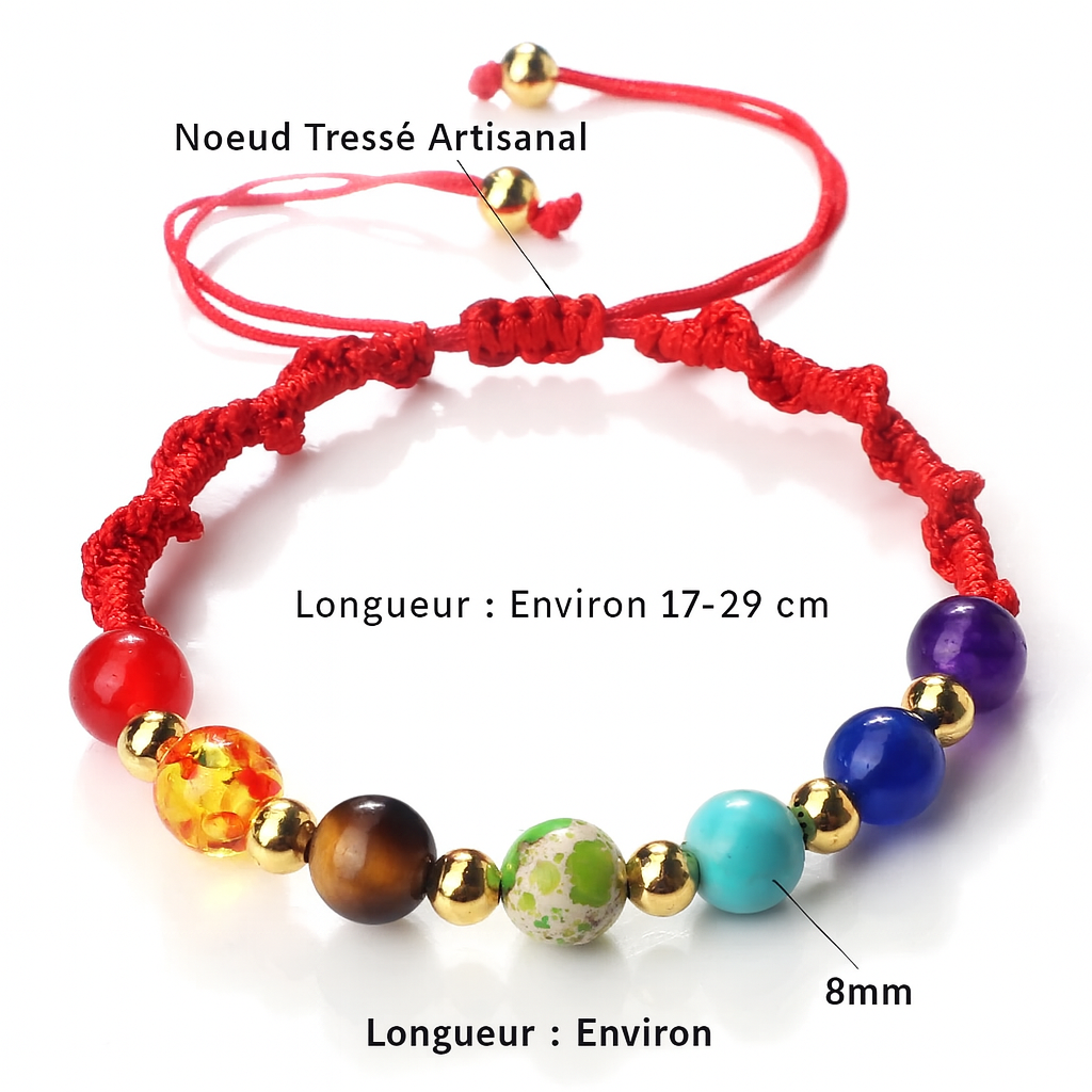 Bracelet tibétain Shamballa – Les 7 Chakras – Harmonie