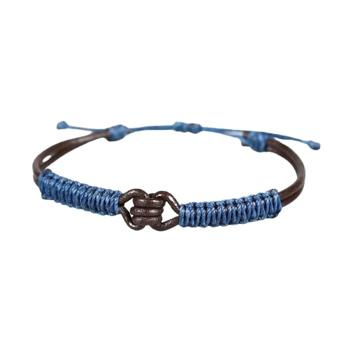bracelet tibétain anti stress bleu