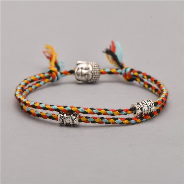 Ethnique Tib Tain Bouddha T Te Tiss E Amulette Multicolore Bracelets Bracelets Pour Femmes Hommes Fait.jpg 640x640