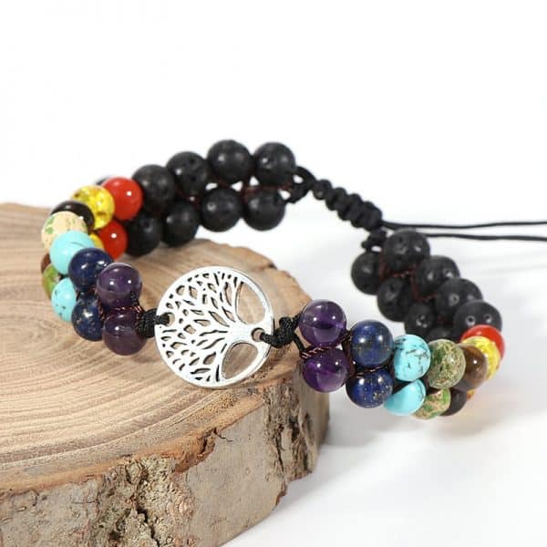 Femmes Hommes 7 Chakras Bracelets Gu Rison Quilibre Reiki Bouddha Pri Re Yoga Bracelet Naturel Lave 2