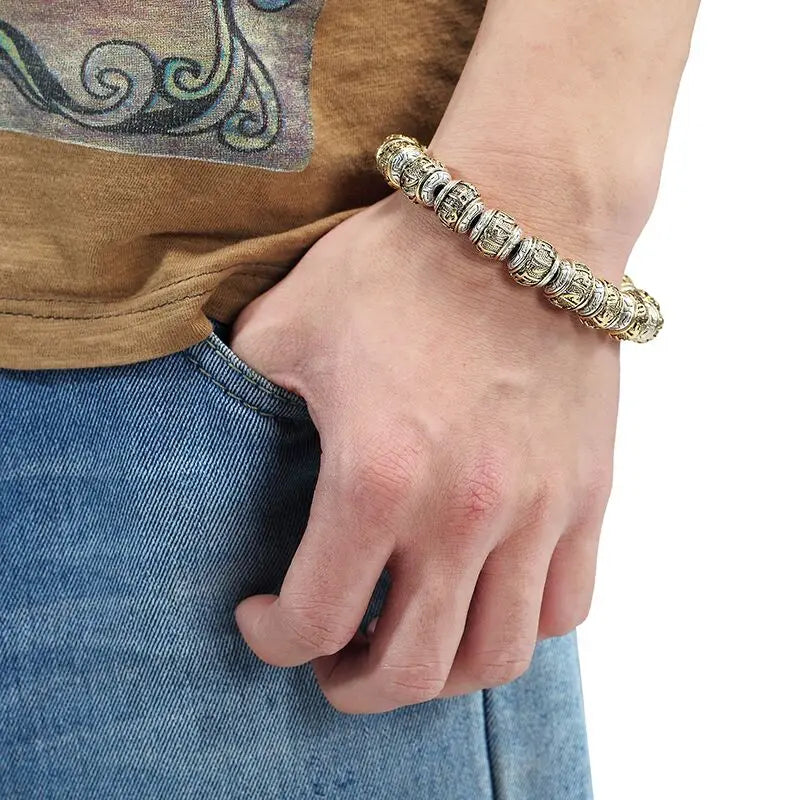 Bracelet tibétain bouddhiste en perles mantra Om