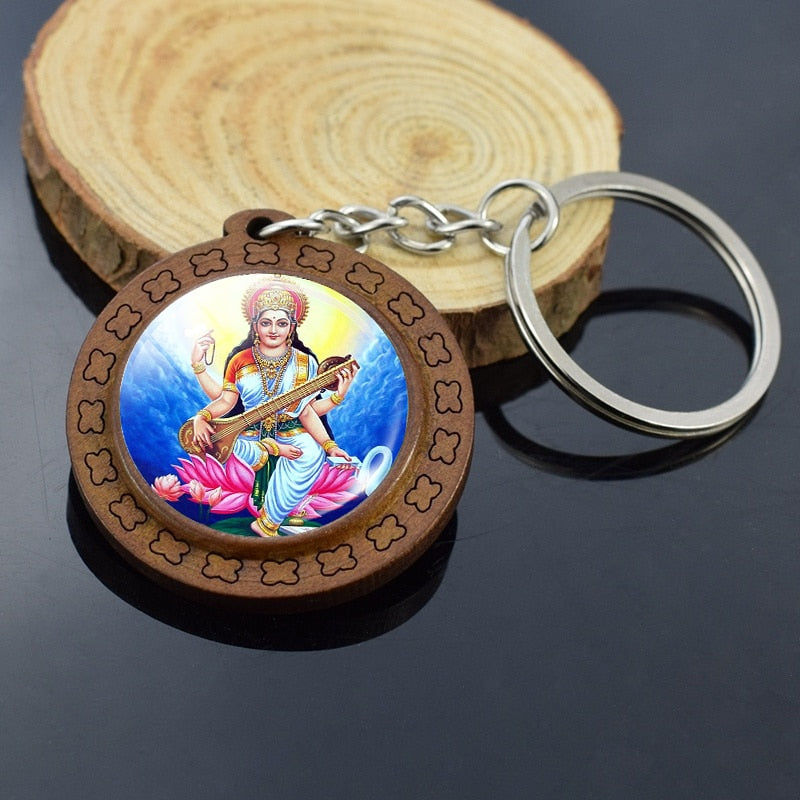 Lakshmi Porte Cl S En Bois Bouddha Porte Cl S Bodhisattva Dieu Art Bijoux Religieux Ganesh 1