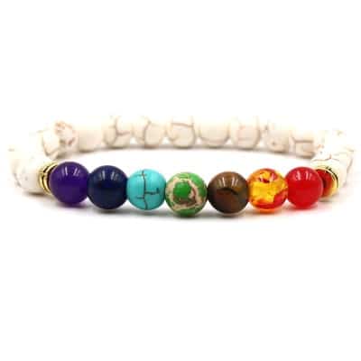Nouveau 7 Chakra Bracelet Hommes Noir Lave Gu Rison Quilibre Perles Reiki Bouddha Pri Re Pierre 2