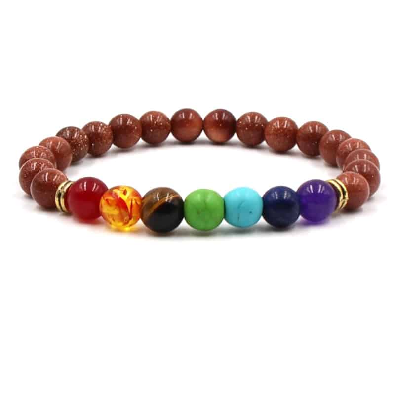 Nouveau 7 Chakra Bracelet Hommes Noir Lave Gu Rison Quilibre Perles Reiki Bouddha Pri Re Pierre