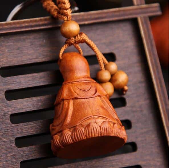 Nouvelle Offre Sp Ciale Bois Naturel Kuan Yin Pendentif Porte Cl S Pour Unisexe Meilleur Cadeau 1