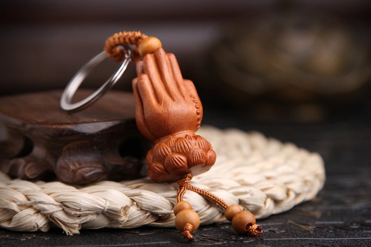 Porte Cl S En Bois De Palmier De P Che Lotus Bouddha Palmier Porte Cl S