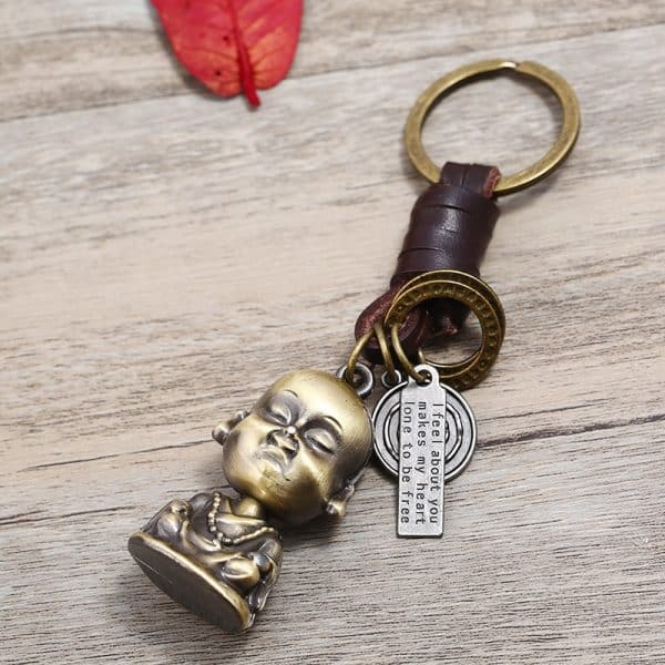 Punk Vintage Petit Moine Bouddha Pendentif Porte Cl S Tiss La Main Voiture R Tro En 1