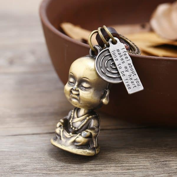 Punk Vintage Petit Moine Bouddha Pendentif Porte Cl S Tiss La Main Voiture R Tro En 3