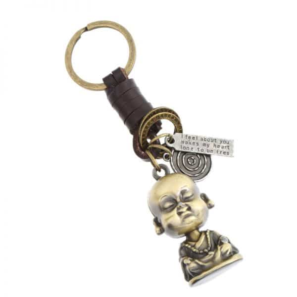 Punk Vintage Petit Moine Bouddha Pendentif Porte Cl S Tiss La Main Voiture R Tro En