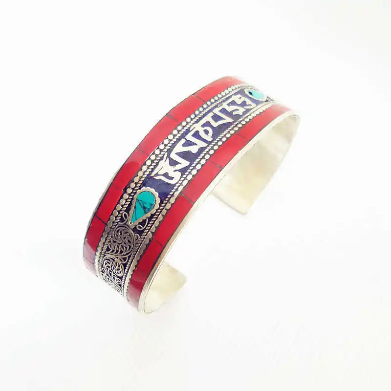 Bracelet Jonc Tibétain Mantra et OM – Alliage de Cuivre