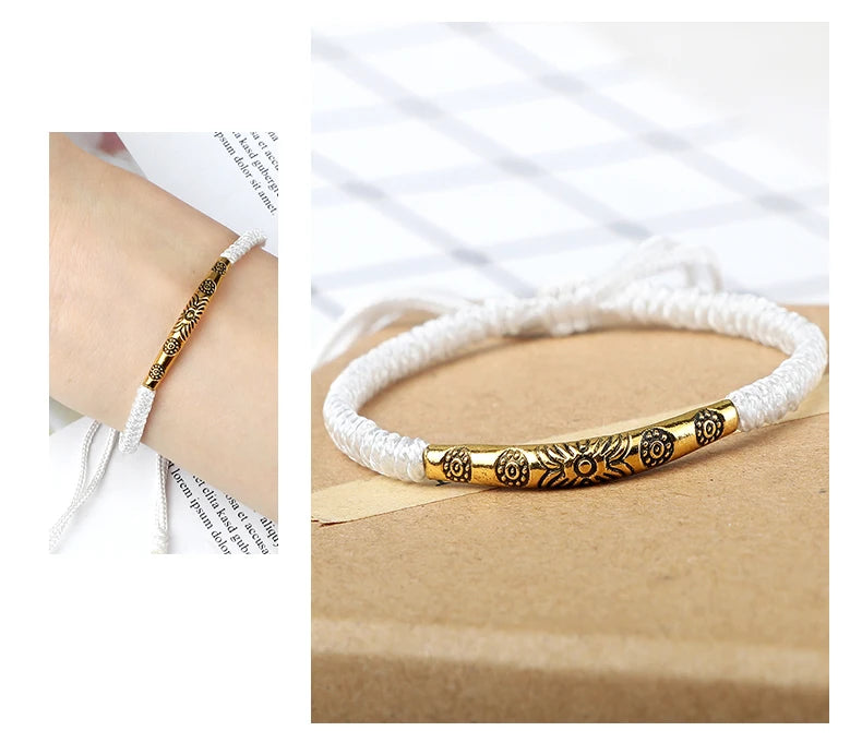 Bracelet Tibétain Bouddhiste – Corde Porte-Bonheur Tressée