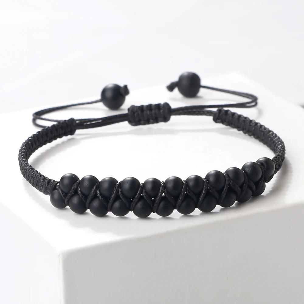 Bracelet Shamballa Tibétain – Pierre Naturelle Tressée