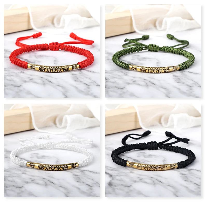 Bracelet Tibétain Bouddhiste – Corde Porte-Bonheur Tressée