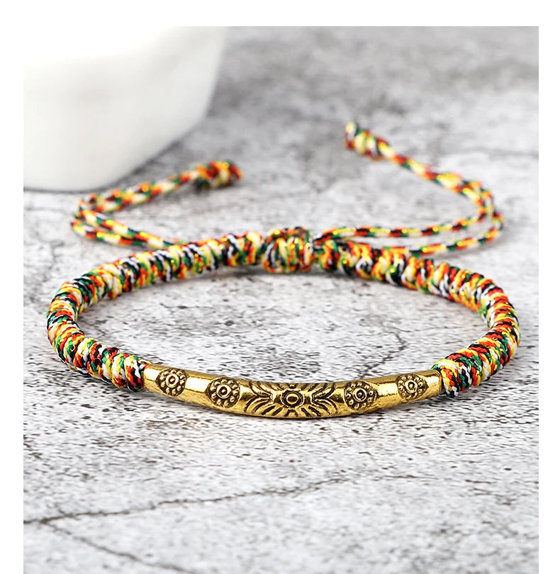 Bracelet Tibétain Bouddhiste – Corde Porte-Bonheur Tressée