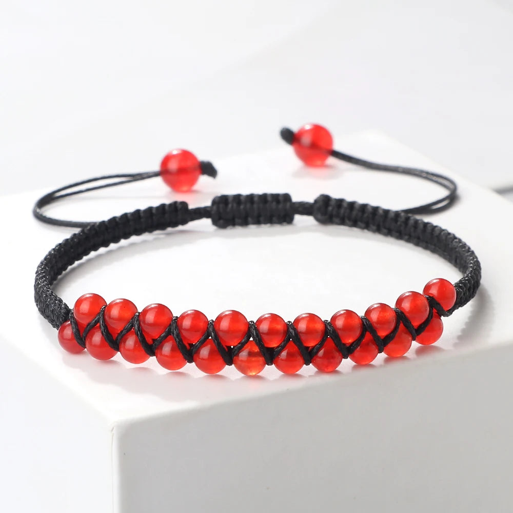 Bracelet Shamballa Tibétain – Pierre Naturelle Tressée