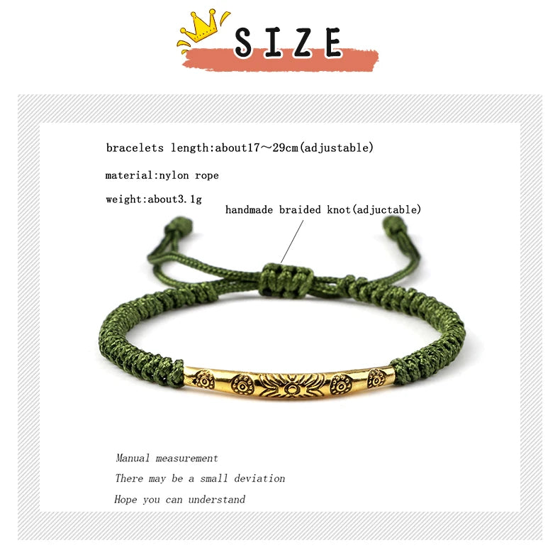 Bracelet Tibétain Bouddhiste – Corde Porte-Bonheur Tressée