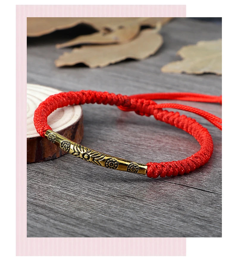 Bracelet Tibétain Bouddhiste – Corde Porte-Bonheur Tressée