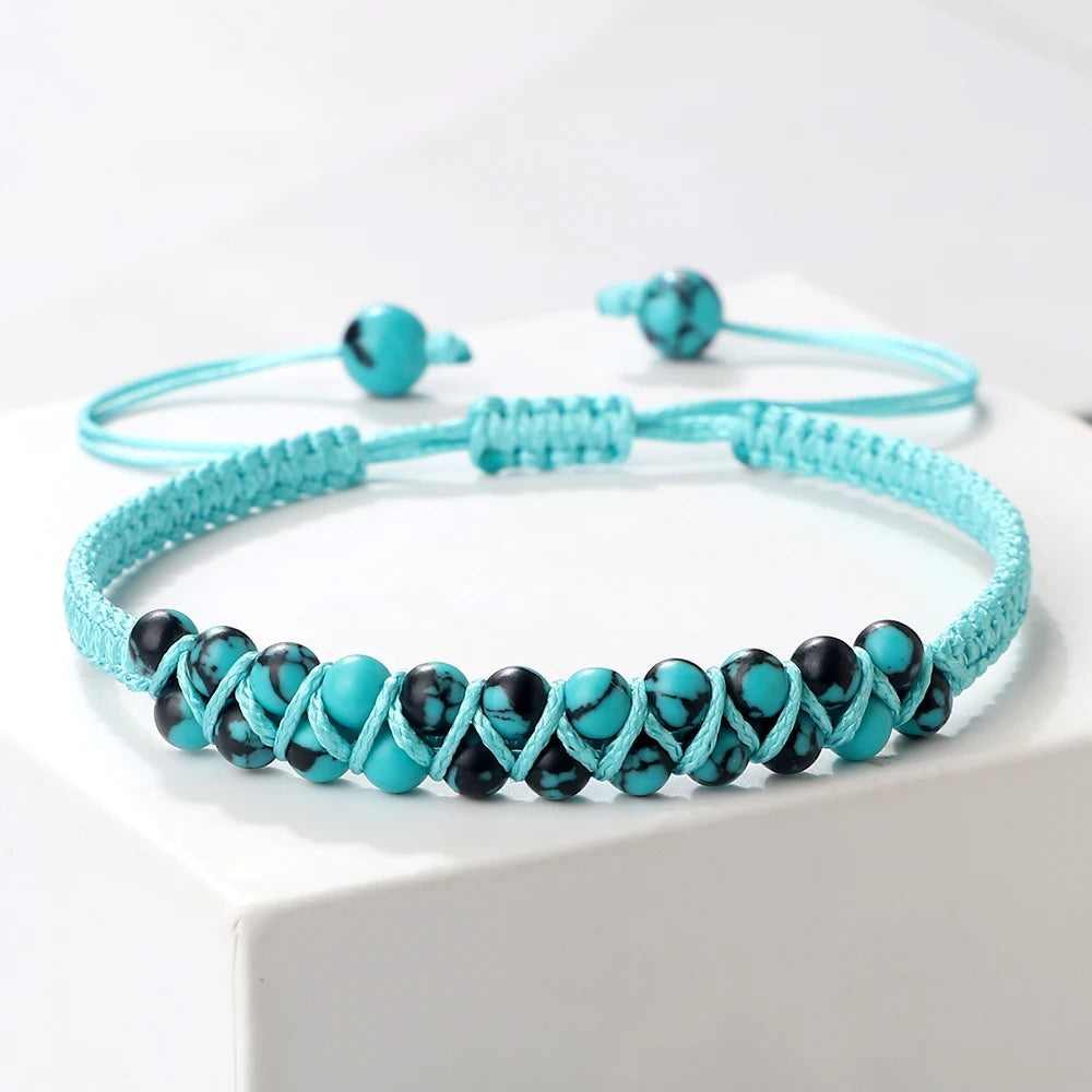 Bracelet Shamballa Tibétain – Pierre Naturelle Tressée