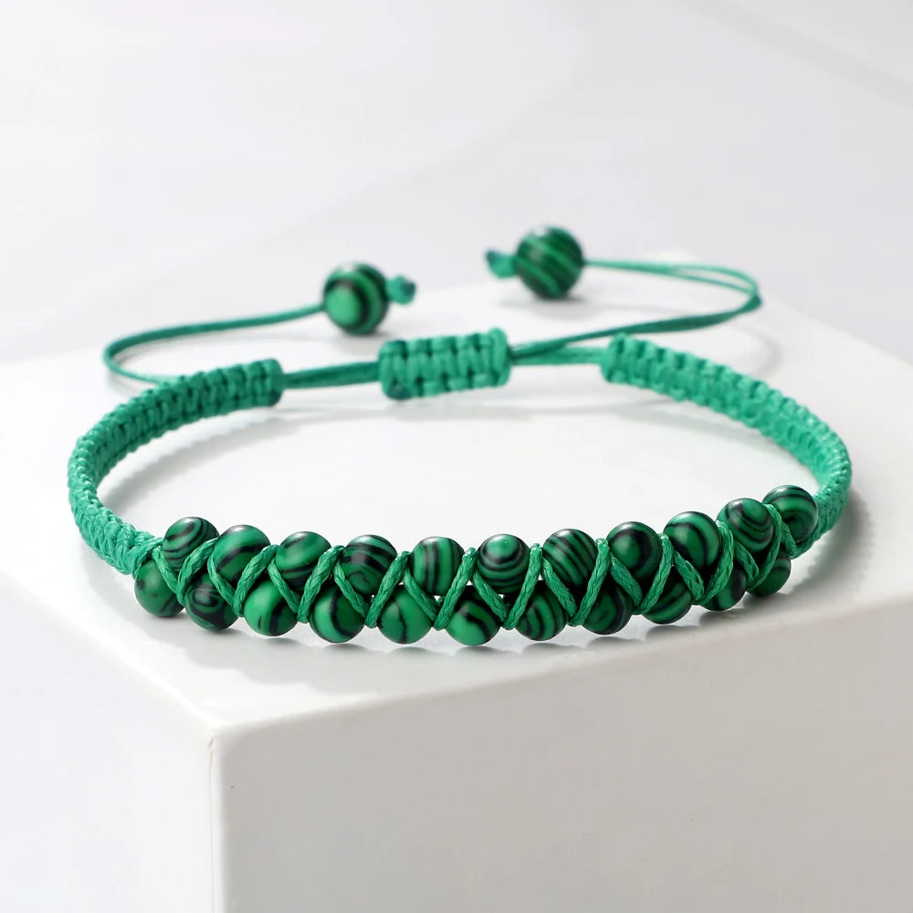 Bracelet Shamballa Tibétain – Pierre Naturelle Tressée