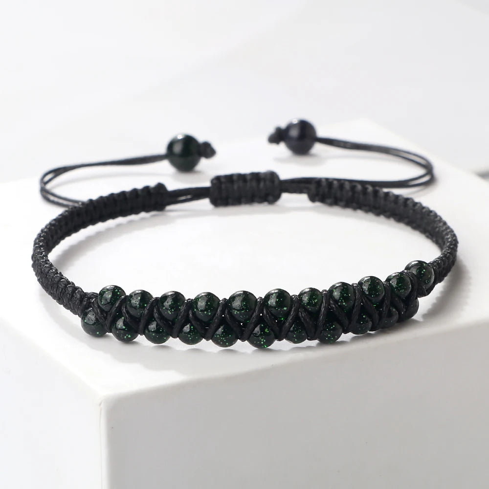 Bracelet Shamballa Tibétain – Pierre Naturelle Tressée