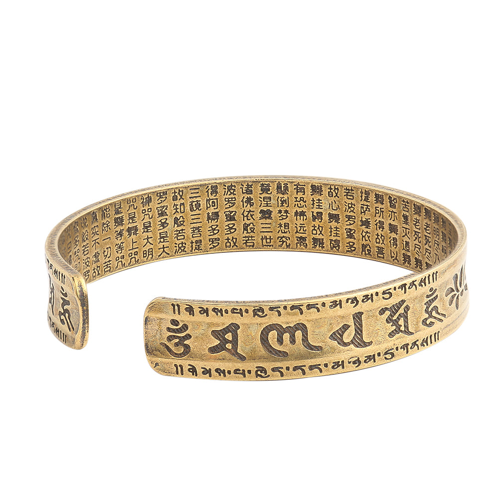 Bracelet tibétain bouddhiste en cuivre – mantra gravé