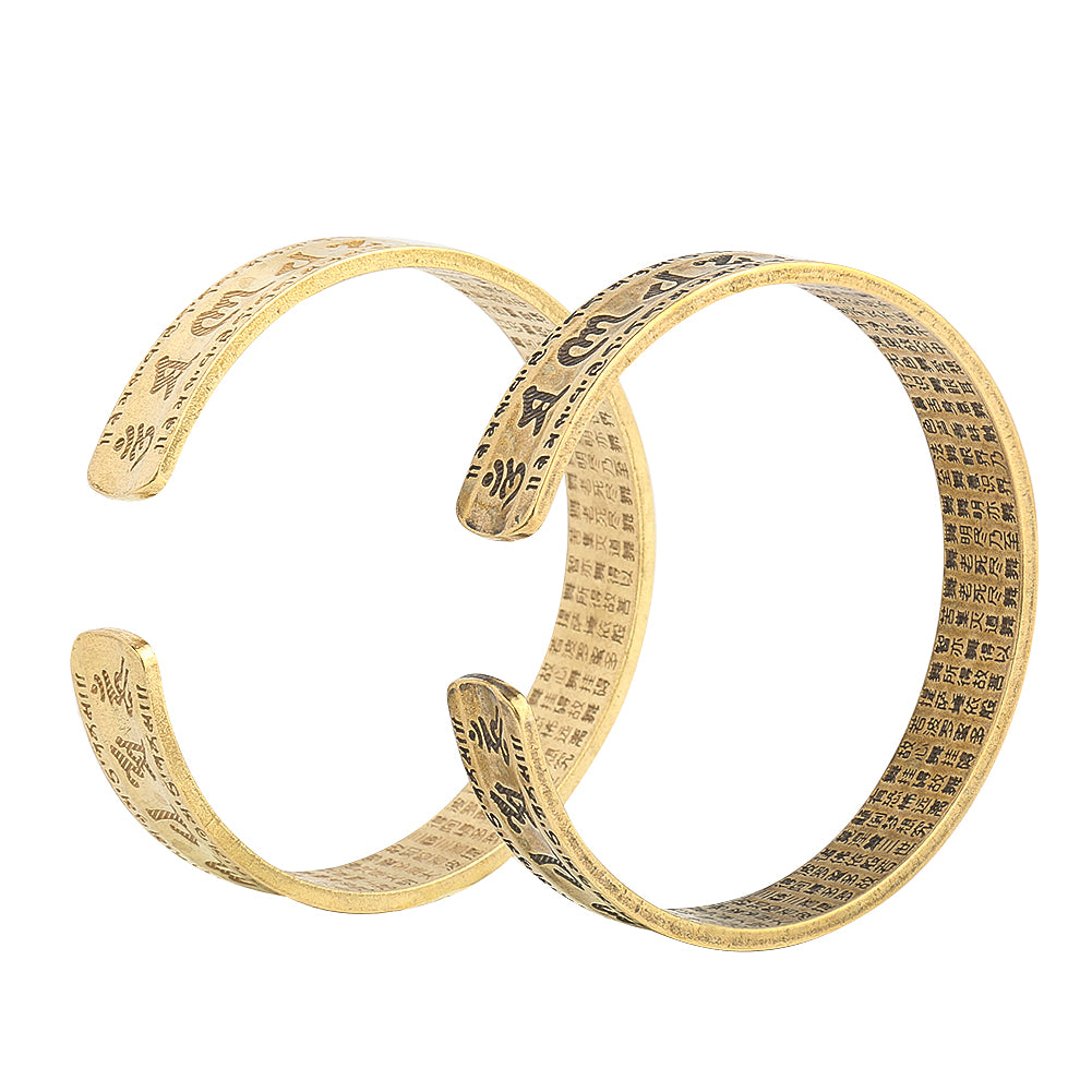 Bracelet tibétain bouddhiste en cuivre – mantra gravé