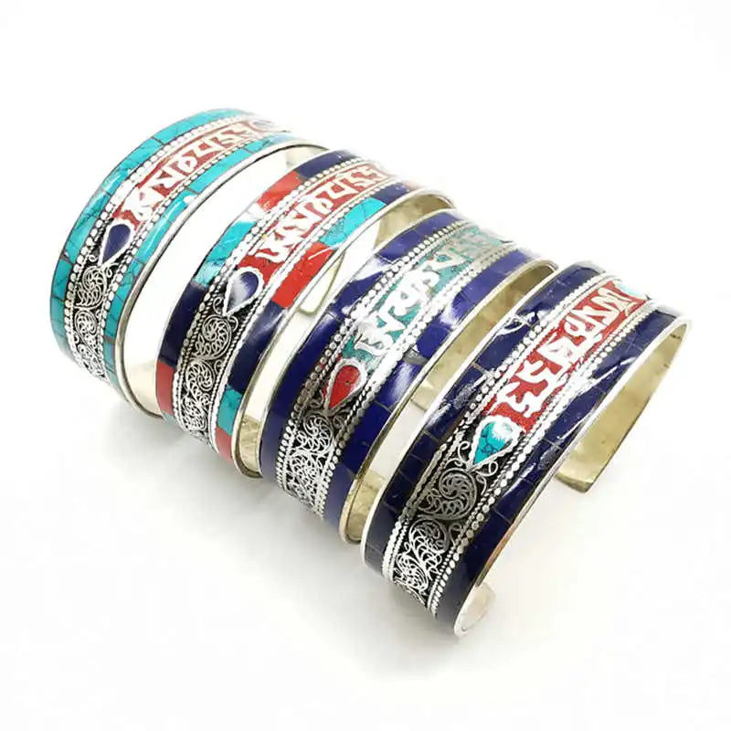 Bracelet Jonc Tibétain Mantra et OM – Alliage de Cuivre