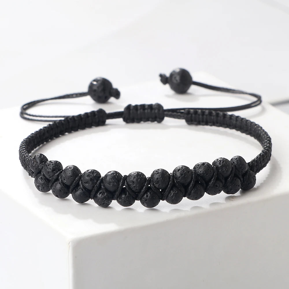 Bracelet Shamballa Tibétain – Pierre Naturelle Tressée