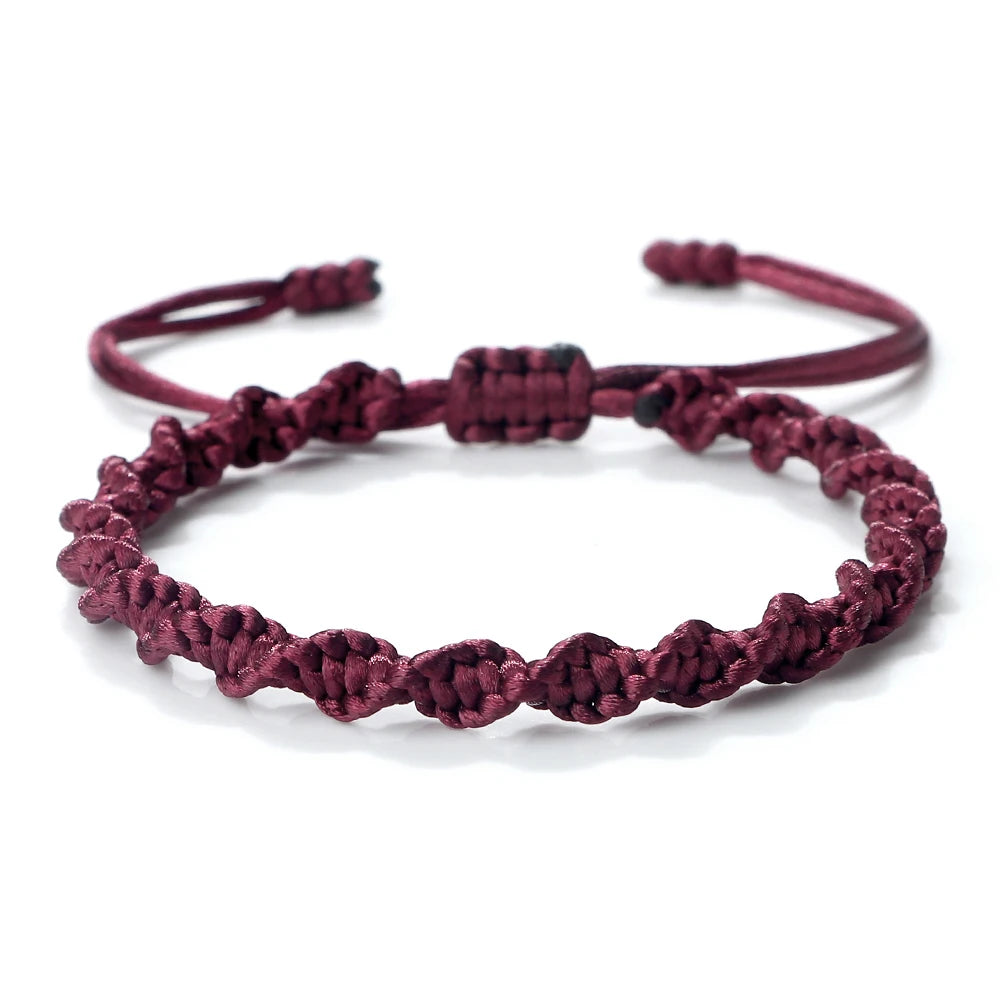 Bracelet Tibétain Bouddhiste – Nœud Porte-Bonheur Tressé