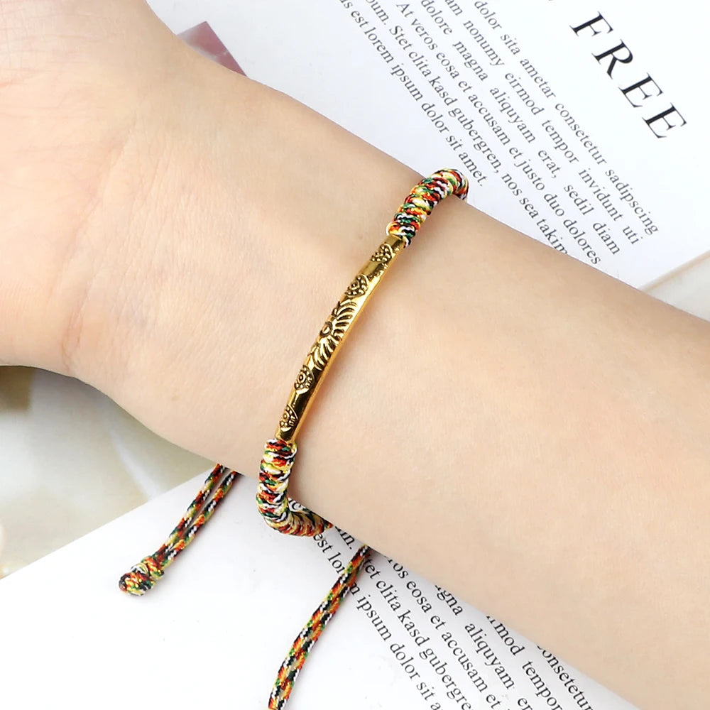 Bracelet Tibétain Bouddhiste – Corde Porte-Bonheur Tressée