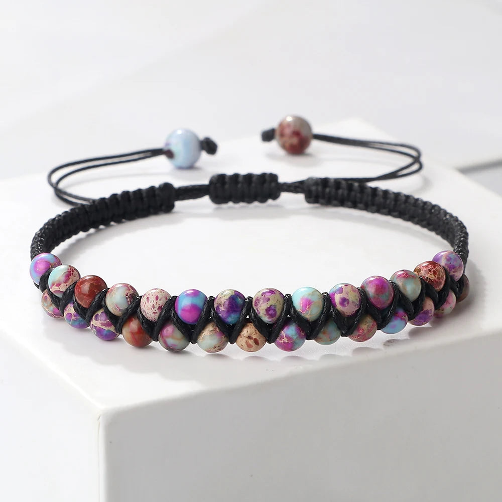 Bracelet Shamballa Tibétain – Pierre Naturelle Tressée