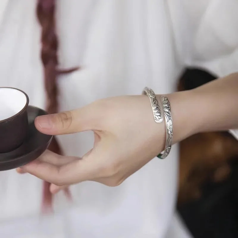 Bracelet tibétain bouddhiste – Jonc Lotus Mantra