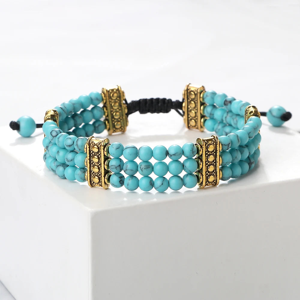 Bracelet tibétain bouddhiste en pierres naturelles – énergie des chakras