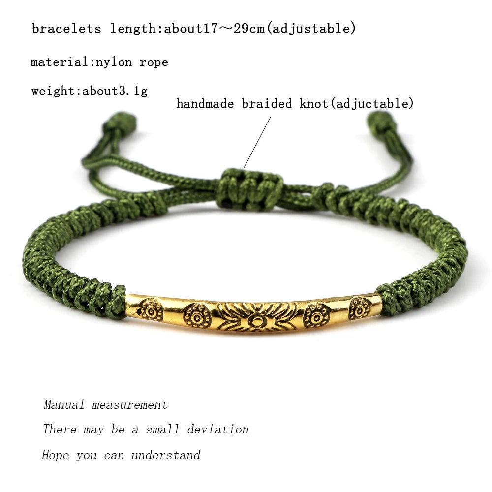 Bracelet Tibétain Bouddhiste – Corde Porte-Bonheur Tressée