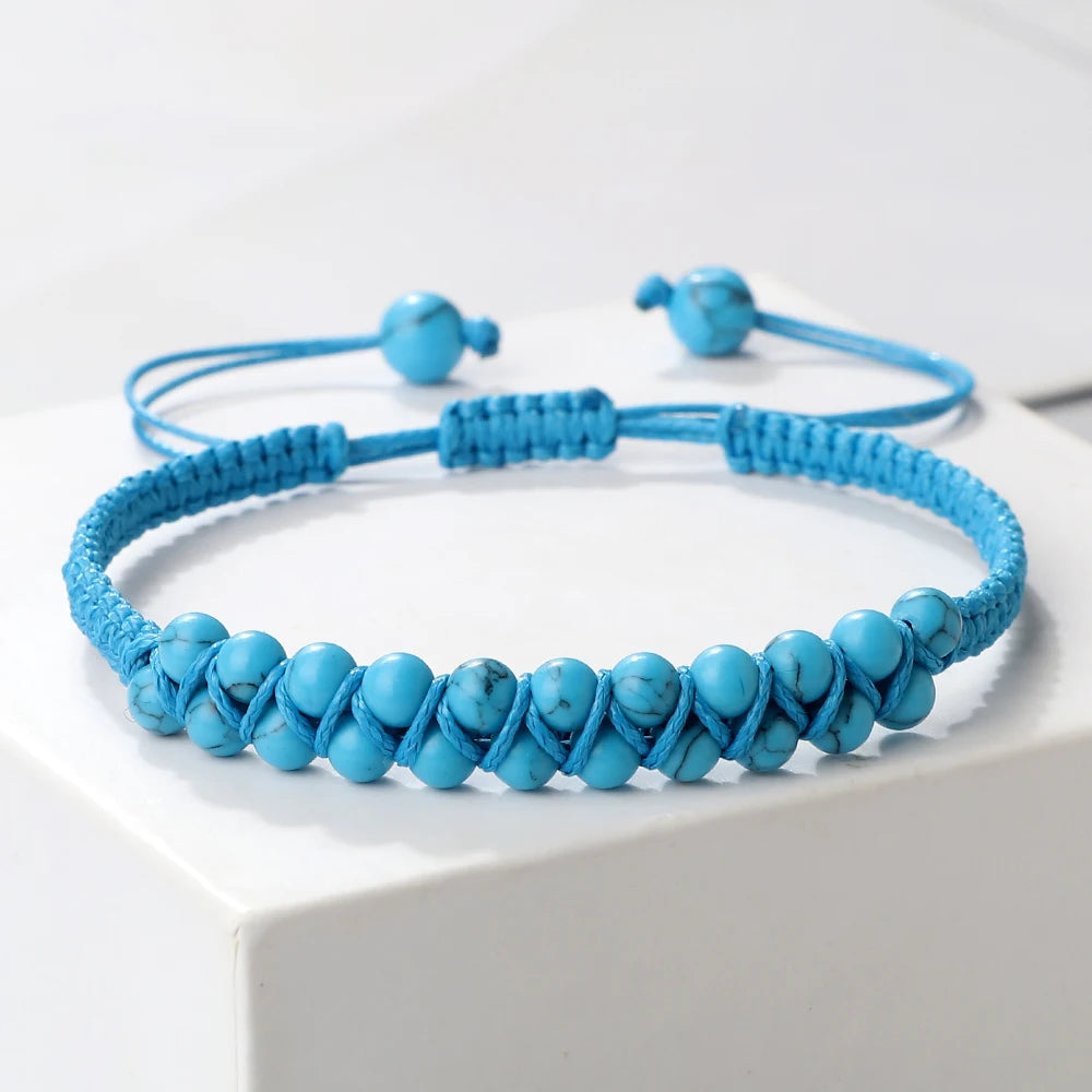 Bracelet Shamballa Tibétain – Pierre Naturelle Tressée