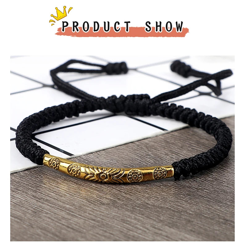 Bracelet Tibétain Bouddhiste – Corde Porte-Bonheur Tressée