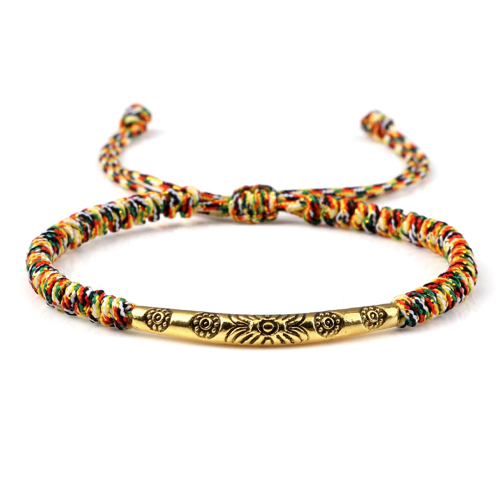 Bracelet Tibétain Bouddhiste – Corde Porte-Bonheur Tressée