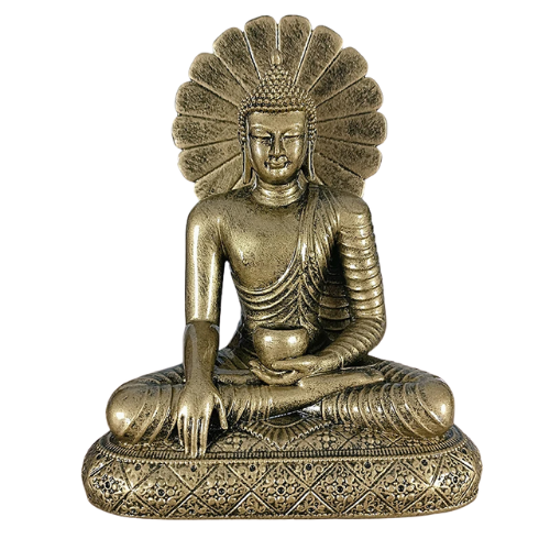 sculpture de bouddha en résine dorée sakyamuni