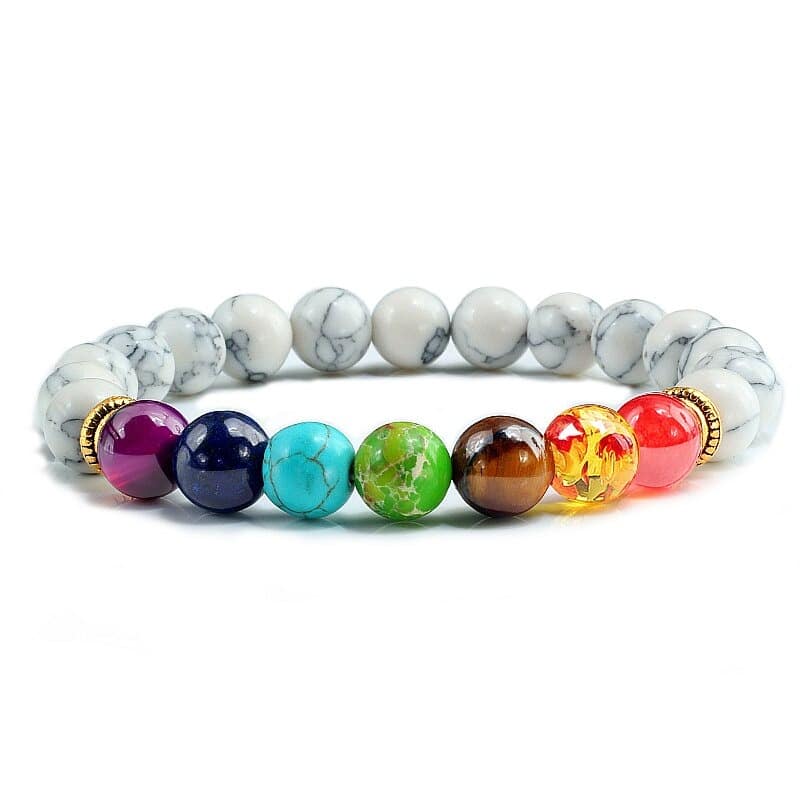 bracelet 7 chakras howlite