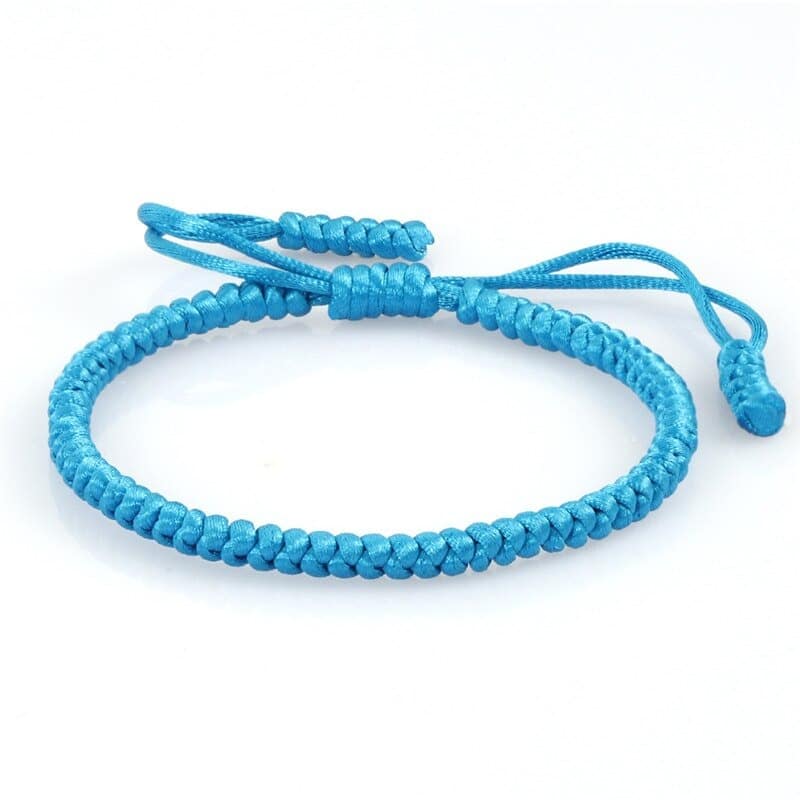 bracelet tibetain bleu clair