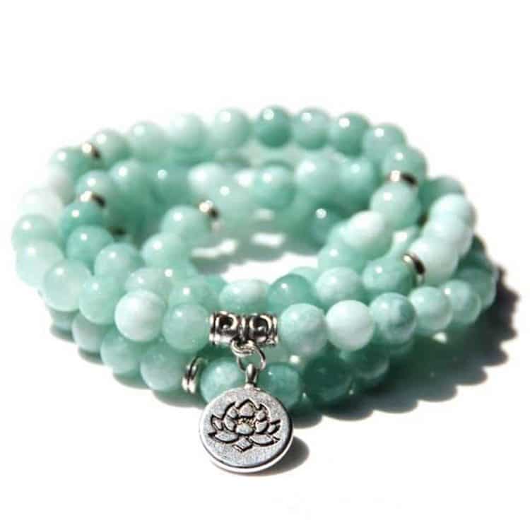 collier mala en amazonite