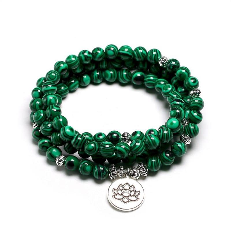 collier mala en malachite