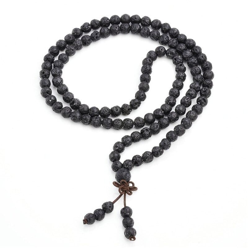 collier mala tibetain noir
