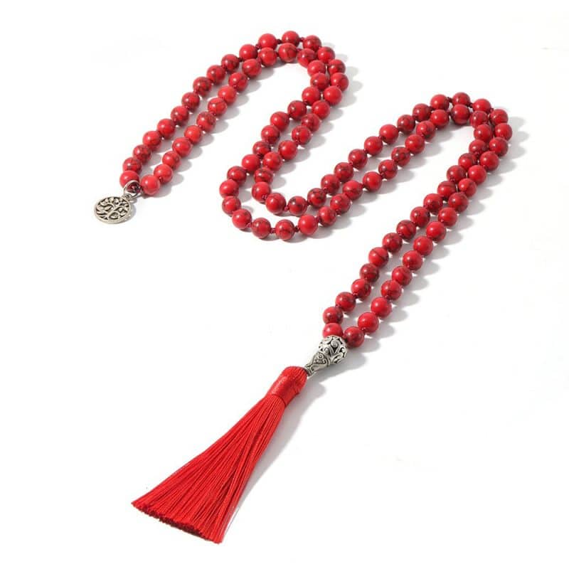 collier tibetain rouge